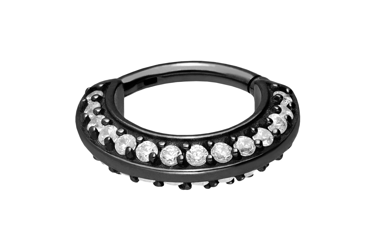 Chirurgenstahl Segmentring Clicker KRISTALLE BEIDSEITIG ++SALE++